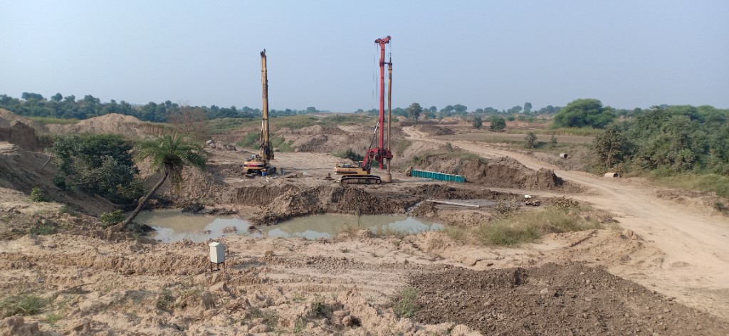 Piling rigs at foundation works
